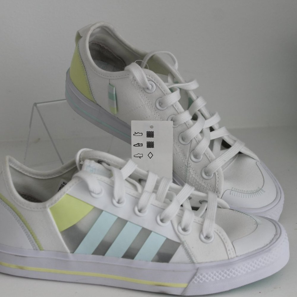 Adidas Originals Three Stripes Unisex Sneakers Men's 5.5 or Wom 7 White Yellow - Picture 11 of 16